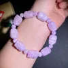 Strand rose clair violet spodumène pierre de cristal naturel sculpté Pixiu perlé Feng Shui Bracelet pour femmes fille bijoux de mode