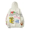 Marca de moda Chaogao Street New Hell-star Skull Graffiti Print Hoodie Hombres y mujeres