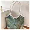 Evening Bags Large Capacity Women Handbag Shoulder Fashion Cross Body Bag Printed Shopping Canvas Painting Tote Luxury