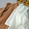 Chemisiers pour femmes Japon Style Printemps Femmes Chemisier De Base Tops O-cou Simple Poitrine Lâche Coton Lin Chemise Tous Les Vêtements De Match 2023 I926