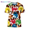 メンズTシャツ漫画かわいい夏のヒップホップボーイズガールズTシャツ3Dプリントハラジュクストリートヒップホップ楽しい高品質のクルーネックショートセブ0228H23