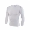 Active Shirts 2023 Men Compression Fitness Training Shirt Tight Sports Gym Bodybuilding Long Sleeve T-Shirt Running Black Yoga