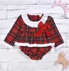 Baby Jumpsuits And Rompers Boys Girls Children Long sleeved sweater bow plaid Clothes