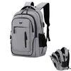 NEW Backpack Bag Big Capacity Men Backpack Laptop 15.6 Oxford Gray Solid High School Bags Teen College Student Back Pack Multifunctional Bagpack 230223