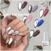 Vernis à ongles Gel Cat Eye Vernis Soak Off Lumineux Cristal Magique Uv Vernis À Paillettes Magnétique Drop Livraison Santé Beauté Art Dhmvk