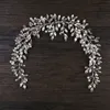 Wedding Hair Jewelry AiliBride Pearl Crystal Headband Wedding Hair Vine Tiara Headband Bridal Headpiece Bride Hair Jewelry Wedding Hair Accessorie 230228