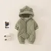 Monos de invierno de 3 a 24M para bebés, niñas y niños, peleles con capucha, ropa infantil de algodón, mono, ropa cálida para nieve al aire libre, 230228