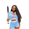 2024 Diseñador Béisbol Uniforme Chándales Verano Mujeres Trajes Conjuntos de dos piezas Manga corta B Letra Chaqueta Top y pantalones cortos Casual Imprimir Jogger Trajes 9368