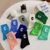 Chaussettes pour hommes printemps lettre chaussettes pour hommes et femmes amoureux couleur bonbon spécifique colorant déesse chaussettes moyen Tube Z0227