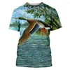 Heren t shirts jagende patrijs vogel 3d print harajuku t-shirt zomer mode casual heren chukar short mouw streetwear xs-5xl