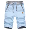 Męskie spodenki Sumowal Casual Cotton Fashion Style Boardshort Bermudy Męskie sznurka elastyczna Talia Bryczesy plażowe 230228