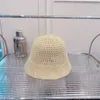 Hollow Weave Bucket Hat Summer Beach Vacation Cap Fashion Letter Sun Protection Fisherman Hat For Women