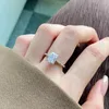 Cluster Rings WPB S925 Sterling Silver Women Drill Anello rettangolare femminile 6 8mm Bright 8A Zircon Gioielli di lusso Girl's Holiday Gif