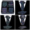 Neck Ties Highend Men's Tie Set Gift Box with Necktie Pocket Square Suits Party Wedding Business Vintage Floral Gravata for Men Gifts J230227