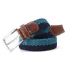 Riemen herenstof lederen elastiek geweven stretch riem 138 "brede nieuwe elastische canvas riem mannen casual elastische riem zilveren gesp Z0228