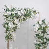 Decorative Flowers Customized Artificial Arch Runner Row Set Wisteria Decor Silk Rose Wedding Stage Wooden Doors Decoration Flower Back