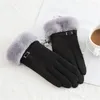 Five Fingers Gloves Classic Luvas De Inverno Womens Fashion Winter Outdoor Sport Warm Mittens Eldiven Solid Pink Guantes Femme 2023