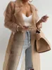 Women's Jackets Women Fashion See Through Outdoor Tops Lace Up Spring Solid Sheer Mesh Long Sleeve Buttoned Coat With Belt Elegant Shirts 230228