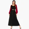 Robes décontractées Plus Taille Arabe Moyen-Orient Robe musulmane Femmes Lanterne Manches V Cou Big Swing Maxi Turquie Vêtements islamiques Kimono Caftan