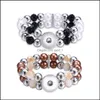 car dvr Charm Bracelets Mtilayer Beaded 18Mm Snap Button Bracelet Colorf Black White Brown Women Men Punk Bangle Noosa Sh002 Drop Delivery Je Dhq4P