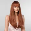 Perruques synthétiques Easihair longue ligne droite marron rouge Ombre perruques synthétiques avec frange perruque de cheveux naturels résistant à la chaleur utilisation quotidienne pour les femmes 230227