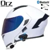 Motorradhelme Motocross-Rennreithelm Vollgesichtshelm mit Bluetooth-KlapphelmMotorrad