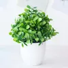 Decorative Flowers Artificial Plants Green Bonsai Small Tree Potted Fake Home Decor Crafts 1PC