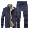 Men's Tracksuits Brand New Men Fleece Suit TwoPiece Silver Fox Velvet Winter Thick Warm Suit Lamb Velvet Suit Casual Tracksuit Large Size 8Xl Z0224