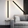 Wandleuchte, modernes Metall, luxuriös, nordisch, Wohnzimmer, Schlafzimmer, Nachttisch, Wandleuchte, TV-Hintergrund, schwarz, minimalistischer LED-Langstreifen