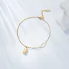 Rich Little Gold Brick Pendant Titanium Steel Collar Mujer GOLD Small Gold Bar Collar incoloro Cadena Headwear Accesorios