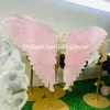 Rose Quartz Butterfly Wings Kreatywny wystrój pokoju imprezowy Duże ręcznie rzeźbione naturalny różowy kryształ przyciągnij kamień miłości dwie warstwy anielskie skrzydła kobiety urodzinowe czakra prezent