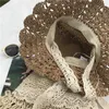 Широкие шляпы краея корейская версия INS Lace Соломенная шляпа Полая соломенная тканая солнцезащитная кремная шляпа пляжная шляпа Большой поджига