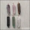 Collares pendientes Punta de flecha Chakra Reiki Pendums curativos Encantos Piedras naturales Amet Cristal Meditación Para hombres Mujeres Fabricación de joyas Dhvqp