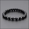 Beaded 8Mm Lava Stone Black Beads Strand Bracelet For Women Men Yoga Buddha Energy Jewelry Drop Delivery Bracelets Dh7Tz
