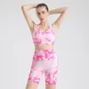 Active Set Woman Seamless Yoga Set Tie Dye Sports Sexig BRA Hög midja Höftlyft Leng Gym Running Workout Sport Sport Suit