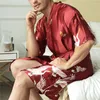 Mäns sömnkläder Mäns Robe Night Clothes Silk Kimono Bathrobe Men Chinese Style Pyjamas Peignoir Sleeve Ropa Sexig Hombre Man's Gown