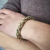 Set di gioielli da uomo Moda bizantina Collana con maglie a catena Bracciale Acciaio inossidabile Oro-argento Regali per amici 8mm 24 pollici 8,66 pollici