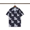Män designers blus skjortor strand shorts mäns mode geometriska brev tryck bowling skjortor avslappnade skjortor män kort ärm byxor klänning skjorta m-3xl