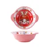 Dinnerware Sets Children's Japanese Double Ear Ceramic Dish Lovely Home Oven Bowl Steamed Egg Baby Breakfast Dessert Plate