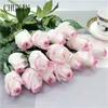 Decorative Flowers Wreaths 15pcs/lot Artificial Real Touch Moisturizing Rose Home Decoration Fake Wedding Bride Bouquet Valentine's Day Gift 230227