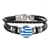 Charm Bracelets Italy Zealand Uruguay Greece Jamaica Flag Multilayer Leather Bracelet Fashion Men And Women Jewelry