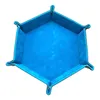 Portable Dice Pad Dice Holder Collapsible PU Leather Hexagonal Dice Tray I0228