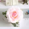 Couronnes de fleurs décoratives 30pcs / Lot 9cm-10cm Grand Artificielle Blanc Rose Têtes De Fleurs En Soie DIY Décoration De Mariage Guirlande Scrapbooking Artisanat Faux 230227