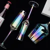 Tumblers Colorful White Champagne Glasses Cocktail Glass Wine Party Flutes Cup Goblet Plating Beer Whiskey Cups Drinkware 230228