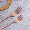 Conjuntos de utensílios de jantar conjunto de talheres de aço inoxidável Faca de faca de garfo de talheres de mesa cheia 16pcs galhos de talheres de ouro rosa
