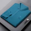 Męska wysoką gradę haft haftowa z długim rękawem T-shirt Męski wiosna i jesień koreańska wersja Top Fashion Casual Polo Shirt Men 230228