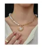 Chains Niche Heart-Shaped Retro Fashion Chain Stitching Natural Baroque Pearl Necklace Clavicle Female NecklaceChains