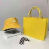Ladies Leather Protect Black People Bag Women Set Bucket Hat 2022 Luxury TOTE Handbags for Women Bag Purse And Hat Set Y220513