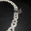 كاملة المثلج مربع كلاسيكي Clasp Moissanite Cuban Rink Chain Fine Hip Hop Men Jewelry Cuban Necklace Bling Diamond Chain2023