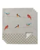 テーブルナプキン牧歌的な動物水彩鳥4/6/8pcs布装飾ディナータオルキッチンプレートマットウェディングパーティーの装飾